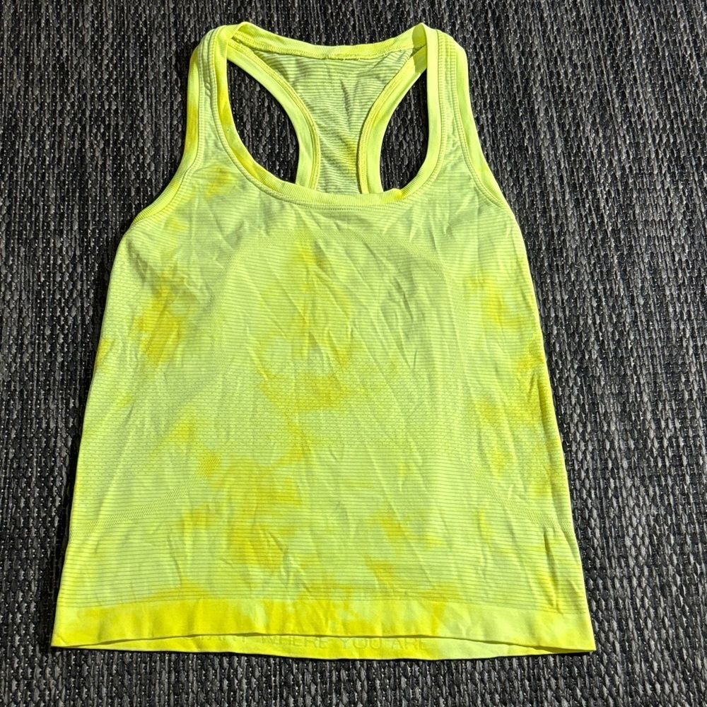 Lululemon Swiftly Tech Racerback Tank Top 2.0 *Race Length Electric Lemon Sz 4